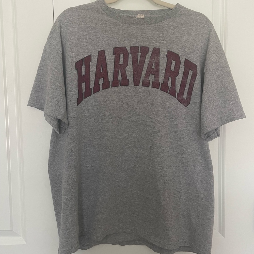 Distressed Oversized Harvard Tee Shirt